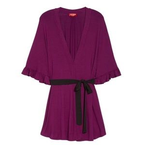 Josie Natori Purple Ruffle Robe Size XS